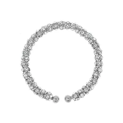 Brazalete brazalete brazalete de cristal de plata esterlina blanco y negro para mujer talla 7"  Foto 1 de 4