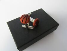 Handmade Sporty Sport Sports Themed Basketball Mens Cufflinks Gift Boxed 12850BB