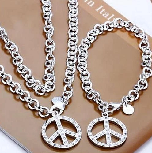 Set Ancora Pace Bracciale Fascia Braccio Anchor Collana Argento Pl. Gioielli - Immagine 1 di 1