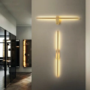 Vanity Lighting Linear Minimalist 2-Light Warm Wall Sconce Mirror Makeup Lamp - Picture 1 of 13