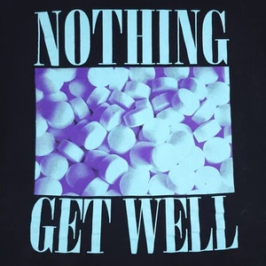 Nothing Get Well Shirt Mens 3XL Black Short Sleeve Graphic Band T-Shirt Shoegaze - Picture 1 of 10