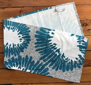 IKEA Undis Table Runner Blue Floral 100% Cotton Retro Mic Century Style 16”x55” - Picture 1 of 5