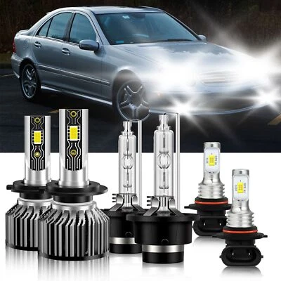 Para Mercedes-Benz C55 AMG 2005-2007 HID LED Faro Bombilla Alta Baja + Luz Antiniebla Foto 1 de 4