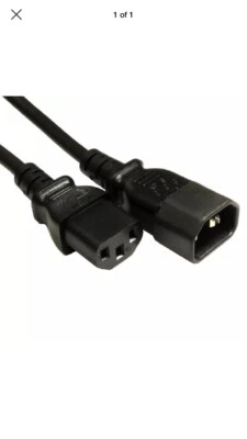 Power Extension Cable IEC Kettle Male to Female UPS Lead C13 - C14 - Image 1 of 4