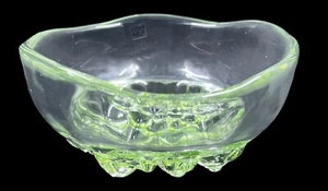 Kosta Boda Sugar Dandy Bowl Green Mouth Blown For Candy Bubbling Base 5” Sweden - Picture 1 of 6