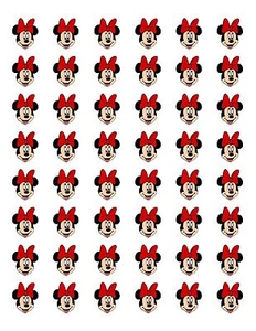 48 PEGATINAS REDONDAS SOBRE ARCO ROJO CARA DE RATÓN MINNIE SELLOS ETIQUETAS 1,2" - Imagen 1 de 1