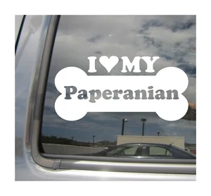 I Heart Love My Paperanian - Mixed Dog Bone Car Vinyl Decal Sticker 13698 - Bild 1 von 2