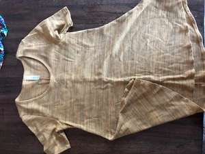 LuLaRoe Perfect XXS acanalado amarillo mostaza con microrayas negras - Imagen 1 de 1