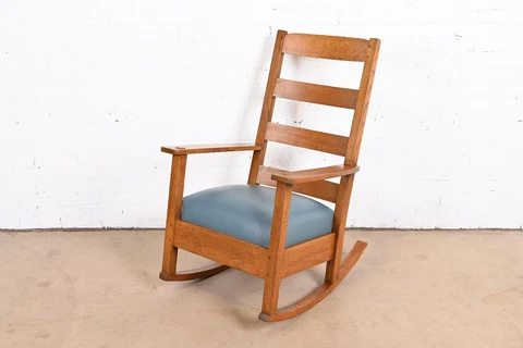 Limbert Mission Oak Arts & Crafts Rocking Chair, Circa 1900 Cover