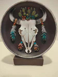 Piatto in resina teschio di mucca decorazione occidentale - Foto 1 di 6
