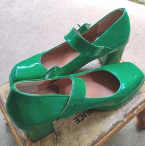 NWT Womens Summer Square Toe Thick Heels Pattern leather Mary Jane Shoes SZ.41' - Picture 1 of 4