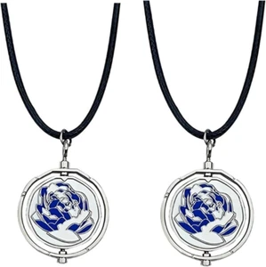 2 Stück blaue Rose Halskette drehbare Paare Halskette Geschenk zum Valentinstag, - Bild 1 von 6