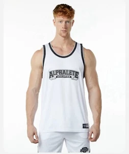 Alphalete Men’s Varsity Basketball Jersey - White , Size Large - Picture 1 of 12