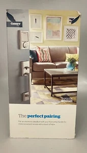 Schlage Century Satin Nickel Front Entry Handleset With Lattitue Lever - SEALED - Picture 1 of 5
