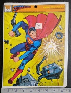 NOS Vintage 1966 Whitman SUPERMAN Frame-Tray Jig-Saw PUZZLE DC Comics Sealed - Picture 1 of 7