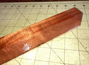 One Piece Hawaiian Koa Wood ~11 3/4" x 1 3/4" x 1" (#137) Nice Figuring - Picture 1 of 8