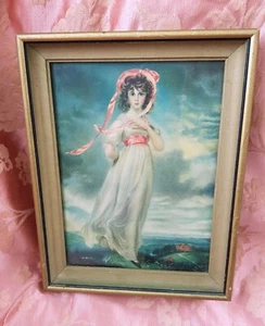 SCHÖNER Vintage gerahmter Druck, Pinkie Lithographie von Thomas Lawrence, süßer Druck - Bild 1 von 4