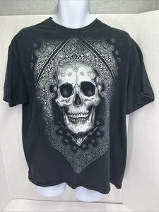 Bandanna Teschio Testa Scheletro Grafica T Shirt Uomo Taglia XL - Foto 1 di 4