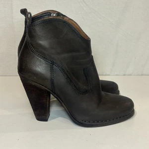 Frye Boots Womens 7 M Madeline Ankle Booties Gray Leather Heeled Zip - Picture 1 of 9