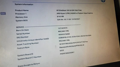 HP EliteDesk 705 G4 DM AMD  R5 8GB DDR4 256GB SSD  Mini Desktop - Image 1 of 2