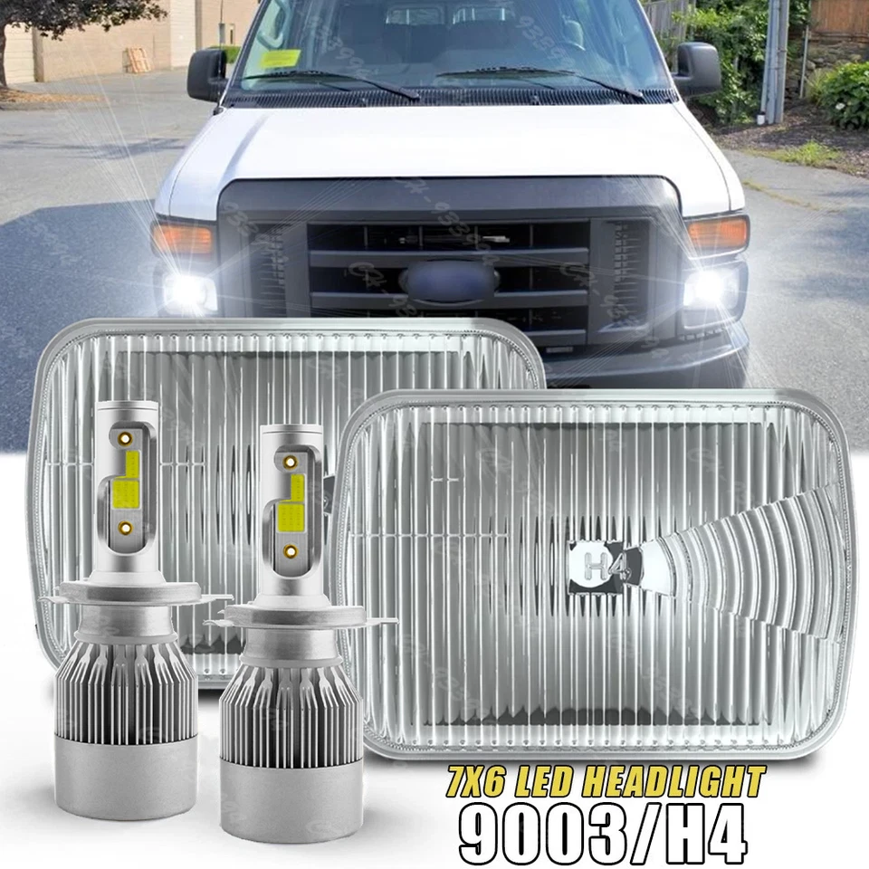 7X6" 5X7 inch LED Headlight Hi/Lo DRL For Ford E-100 E-150 E-250 E-350 Econoline - Image 1 of 4