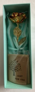 24K Golden Foil Rose Flower Portable Artificial Rose Home Floral Decor Mother's - Picture 1 of 1