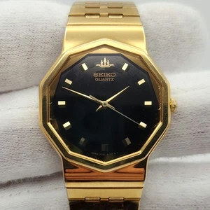 Reloj de vestir de cuarzo vintage tono dorado de 30 mm Seiko para hombre V701-5K80 - Imagen 1 de 20