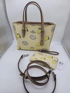 Bolso de Mano Coach Mollie 25 con Estampado de Limón Garden Glade Multi CAL78 y Muñequera  - Imagen 1 de 13