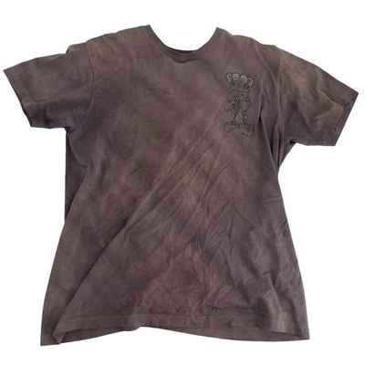 Camisa De Colección Rawyalty Para Hombres XL Marrón Y2K Cristal Cibergodo Aflicción Punk Glam Foto 1 de 4