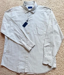 Herren David Donahue hellgrün Oxford Button Down Hemd Größe L Neu mit Etikett - Bild 1 von 4