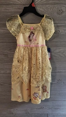 DISNEY PRINCESS Belle 2T Yellow Sleep Gown Flame Resistant Sleepwear - Image 1 of 4