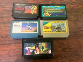 Lot of 5 Nintendo Famicom Kage no densetsu, Mach rider, Senjo no okami Japan E65
