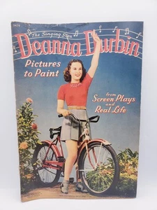 Vintage Deanna Durbin il suo libro da colorare quadri da dipingere 1940 RARO 10"x15" - Foto 1 di 11