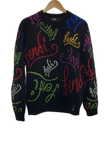 FENDI Knit & Sweater 21aw ARTIST ALLOVER (thick) 46 Wool Black FZY463 AH3E Used - Picture 1 of 8