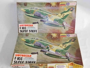 1/48 LOT 2 Lindberg USAF F-100D Super Sabre Motorized Plastic Model Kit As Is - Picture 1 of 3