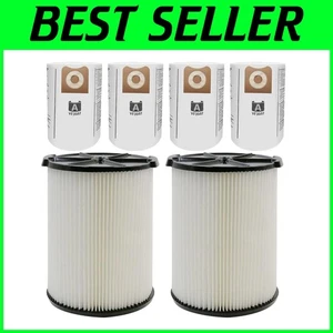 Ridgid VF4000 Filter & VF3502 Bags - 2 Pack Filter + 4 Pack for Wet/Dry Vacuums - Picture 1 of 8