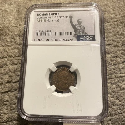 Roman Coin, AD 337-361 Constantius II, BL Half-Centenionalis, NGC Certified Slab - Image 1 of 4