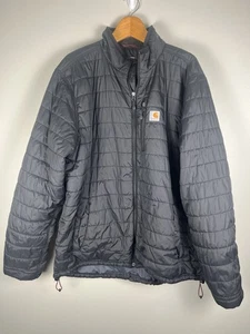 CARHARTT Gilliam Rain Defender Quilt Lined Jacket Coat Black XL TALL 102208 - Picture 1 of 5