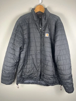 CARHARTT Gilliam Rain Defender Edredón Forrado Chaqueta Abrigo Negro XL ALTO 102208 Foto 1 de 4