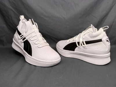 Puma Boys Clyde Court Jr Casual Sneakers Mesh White Black Size 6 NEW IN BOX! - Image 1 of 4
