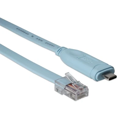 Cabo conversor 6 pés USB-C para serial (RJ45 macho para RS232) - Imagem 1 de 2