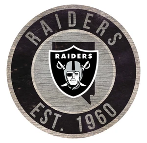 Las Vegas Raiders Schild Holz 12 Zoll rund State Design - Bild 1 von 1