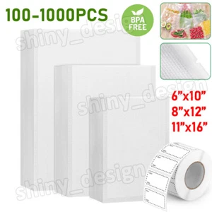 Precut Vacuum Sealer Bags Embossed Food Saver Storage Bags 4 Mil 11x16 8x12 6x10 - Picture 1 of 18
