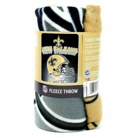 NEW New Orleans Saints Grid Iron NFL Fleece Throw Blanket, 50" x 60" Northwest Cover