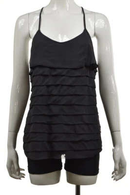 Club Monaco Womens Top Size L Gray Solid Blouse Shirt Spaghetti Strap Cotton Foto 1 de 4