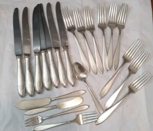 1847 Rogers Bros ARGOSY 21 PC. 7 KNIVES 10 DF 1 SF 1 TSP 2 BUTTER 1 PICKLE 1 SF - Picture 1 of 7