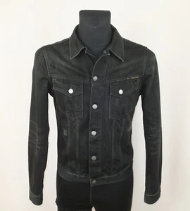 NUDIE JEANS MENS ORGANIC COTTON DENIM JACKET BILLY BLACK LOTUS size S - Picture 1 of 9