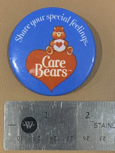 Vtg American Greetings Care Bears Share Your Special Feelings Movie Button Pin - Picture 1 of 2