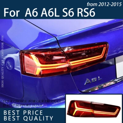 Luces traseras LED de lente roja para Audi A6 A6L S6 C7 2012-2015 luces traseras secuenciales Foto 1 de 4