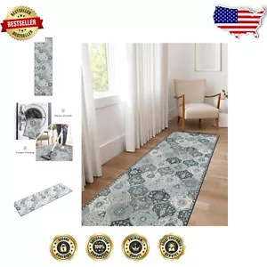 Ultra-Thin Non-Slip Runner Rug 2x6 - Vintage Floral for Hallways and Kitchens - Picture 1 of 9